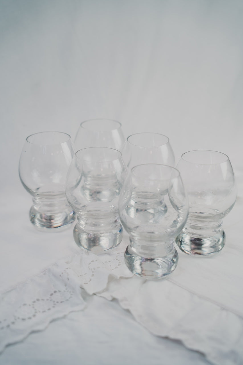 six space age glasses