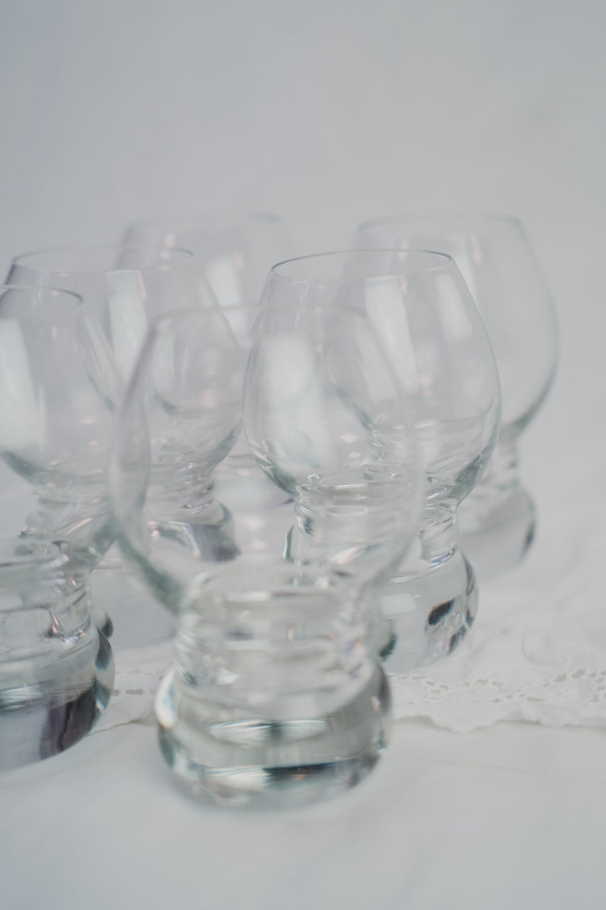 six space age glasses