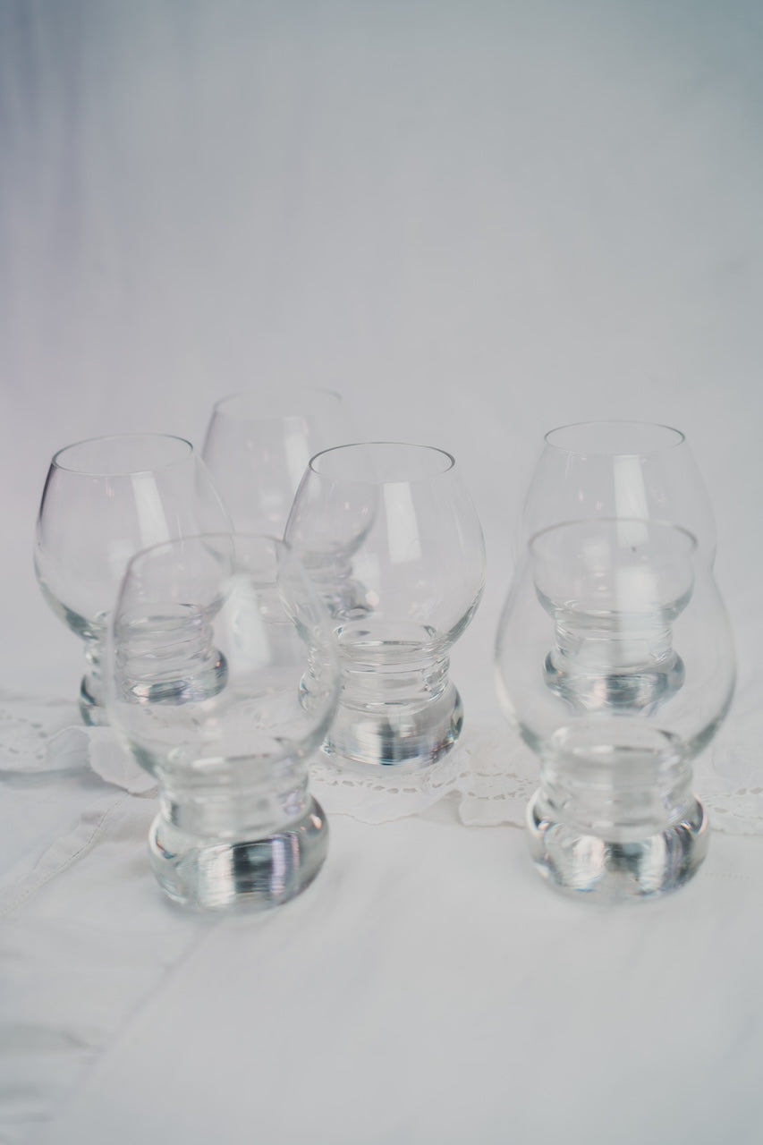six space age glasses