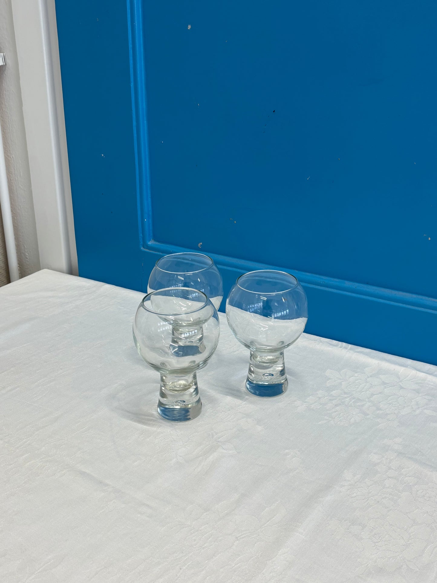 three cocktail glasses