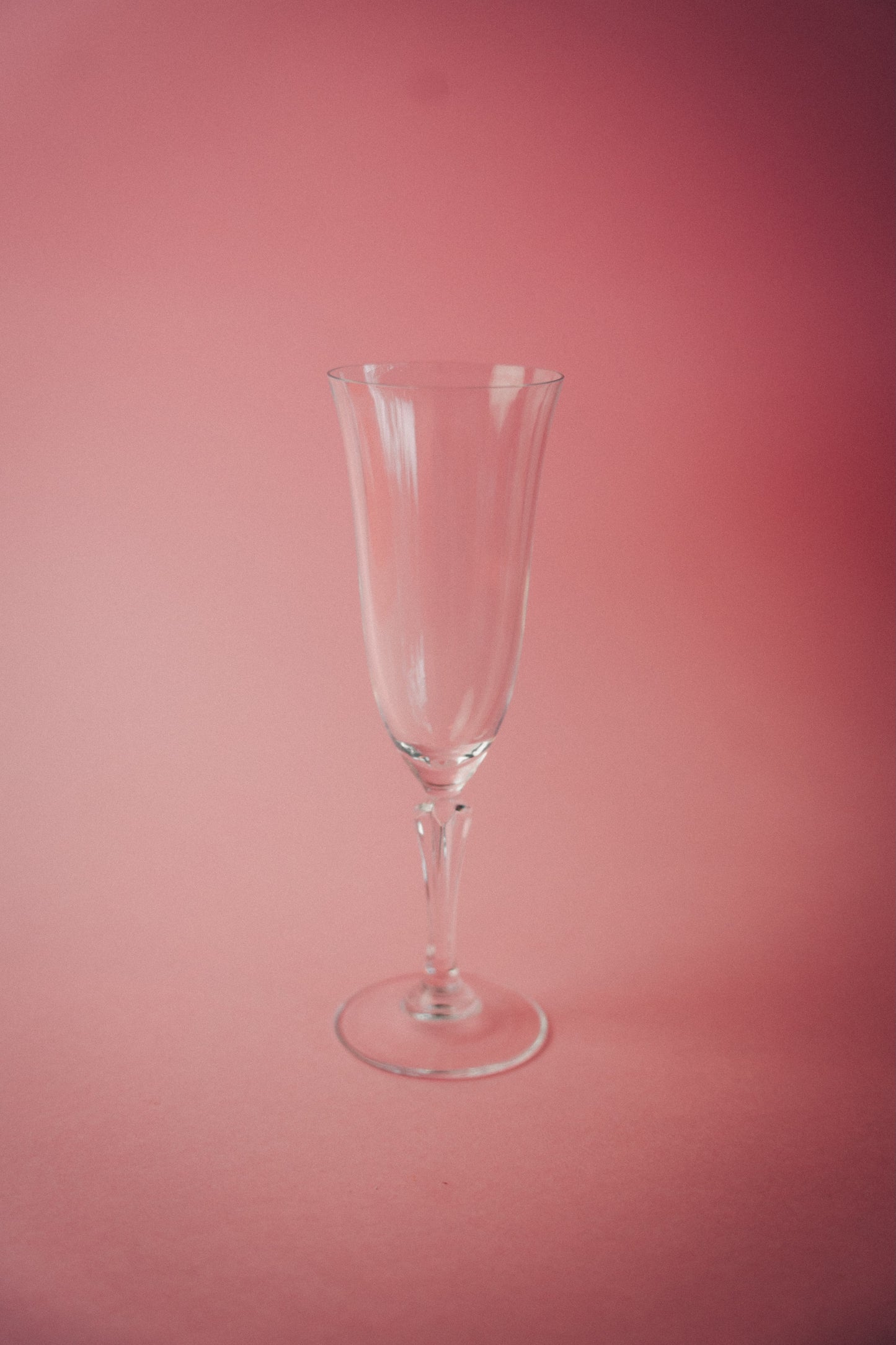 three crystal flutes