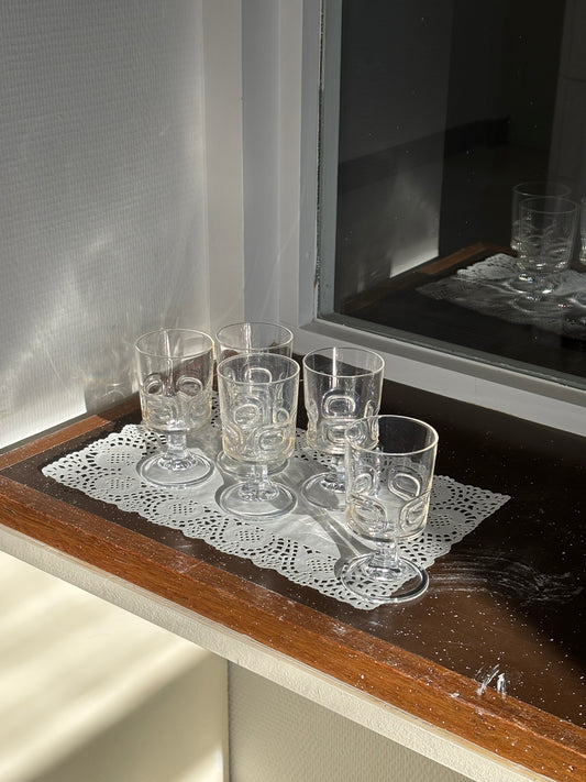 five liquor glasses