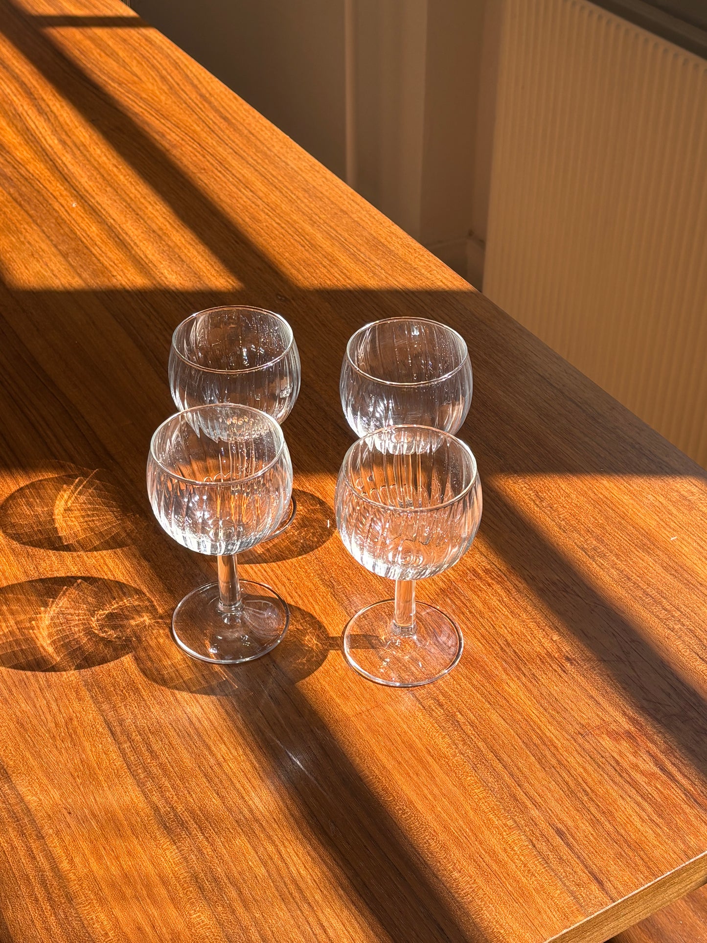 four wineglasses
