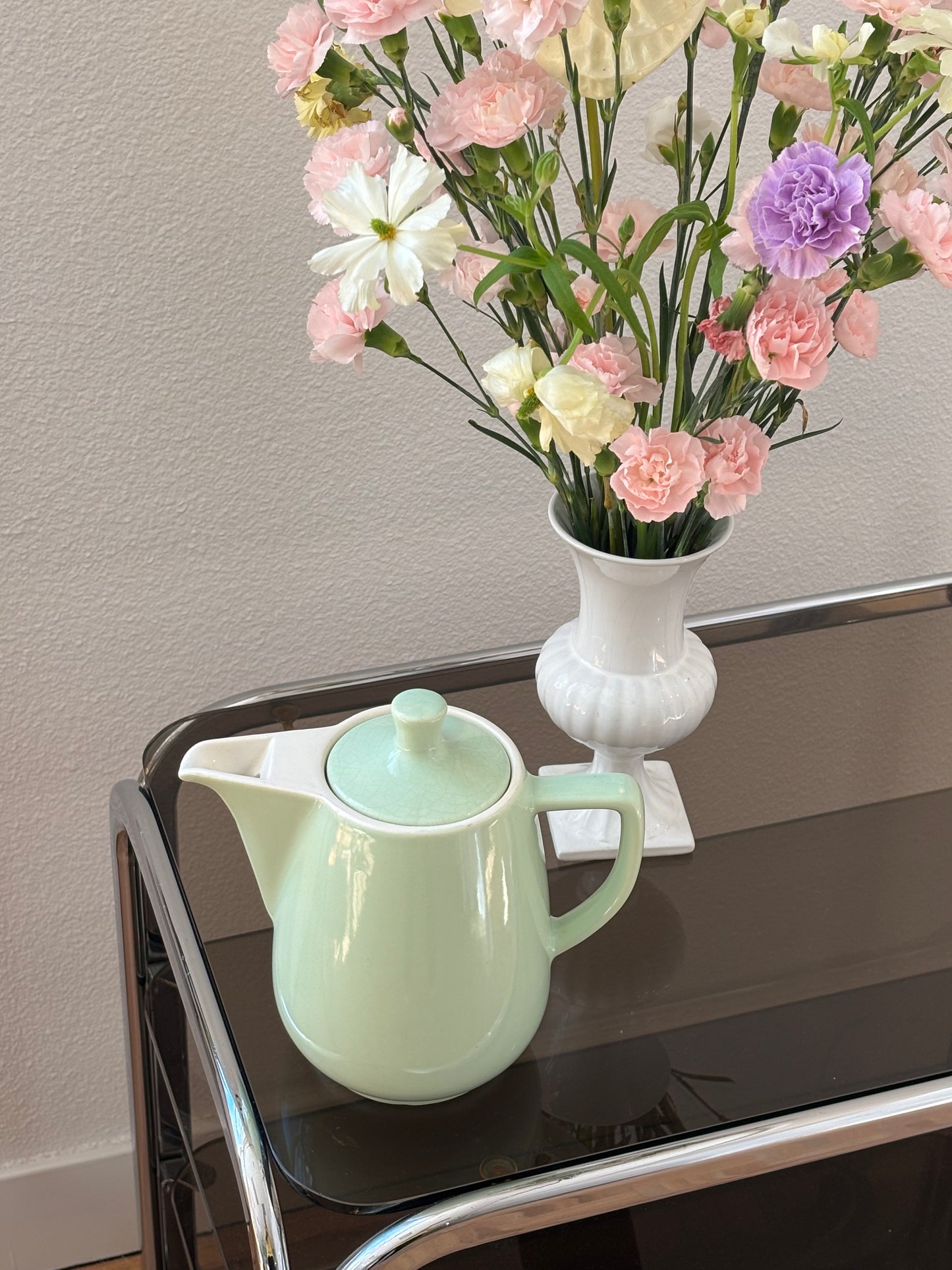 soft green tea pot