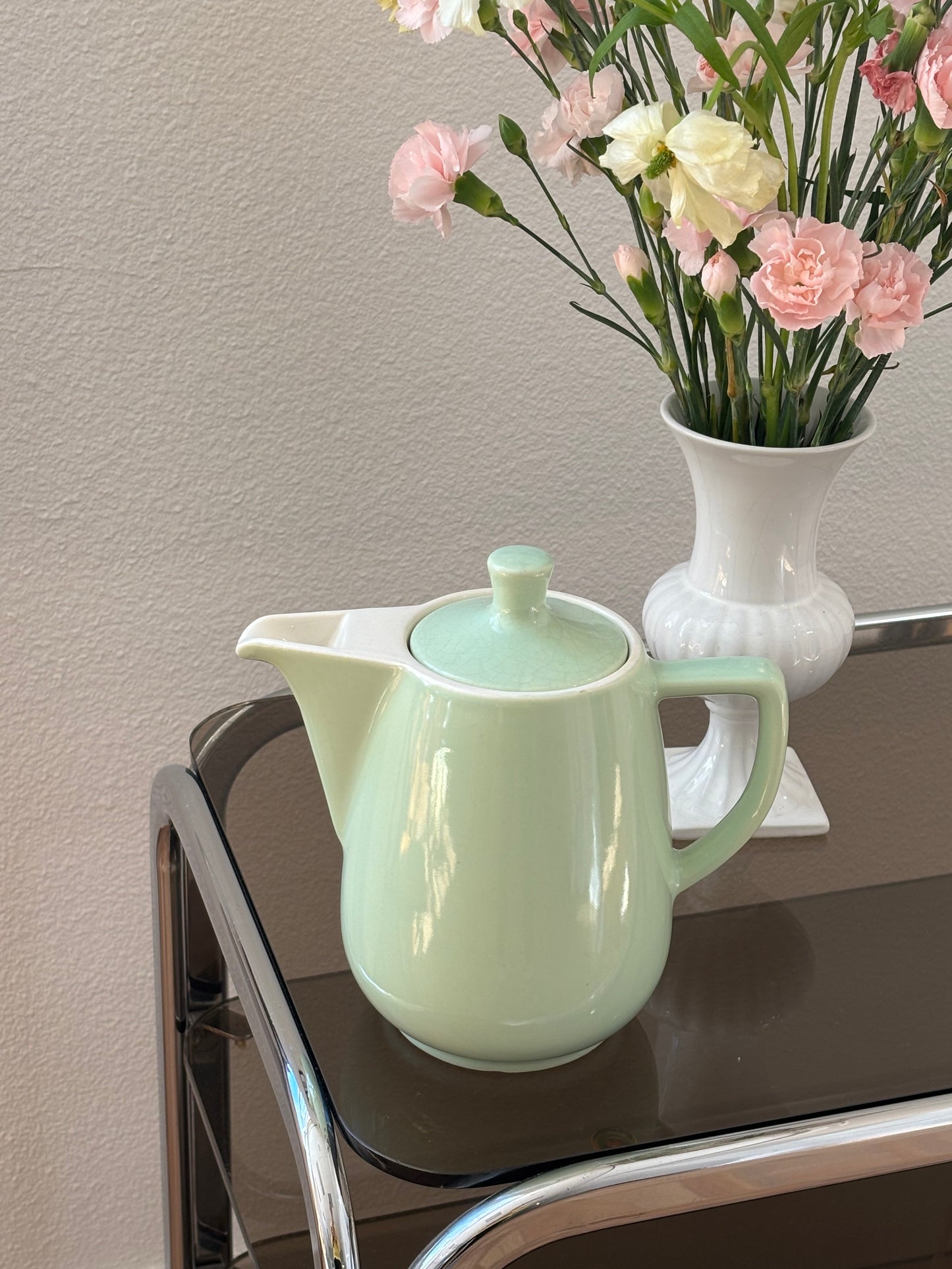 soft green tea pot