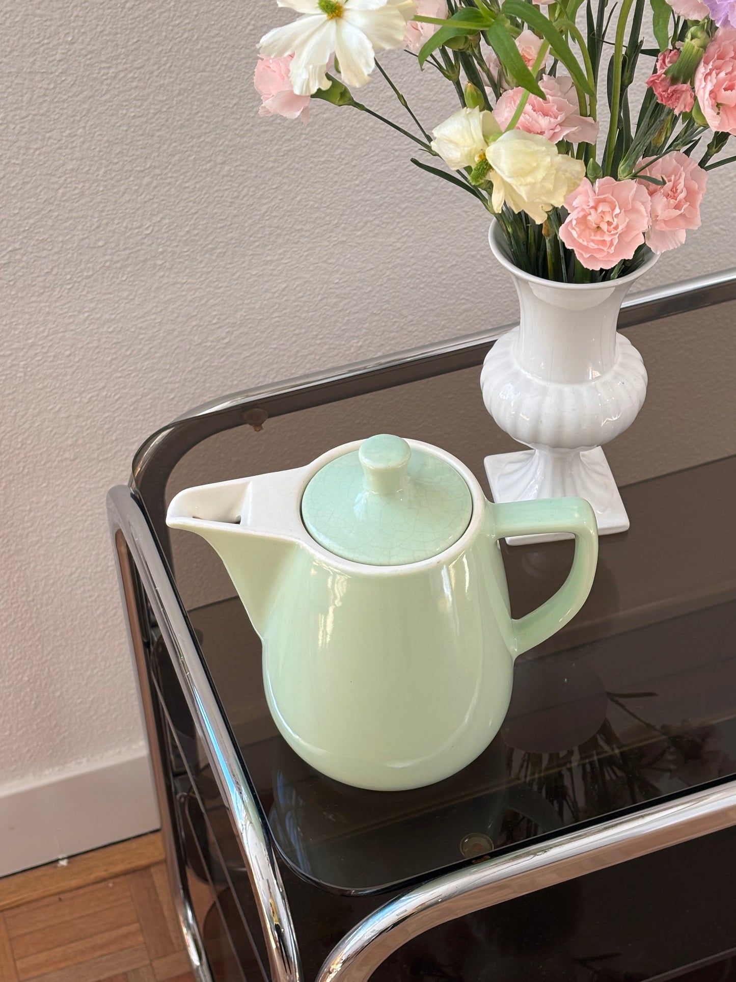 soft green tea pot
