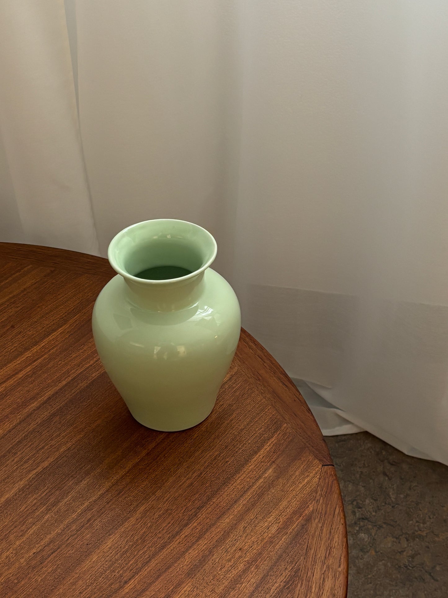 green vase