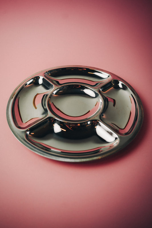 shiny round snack dish