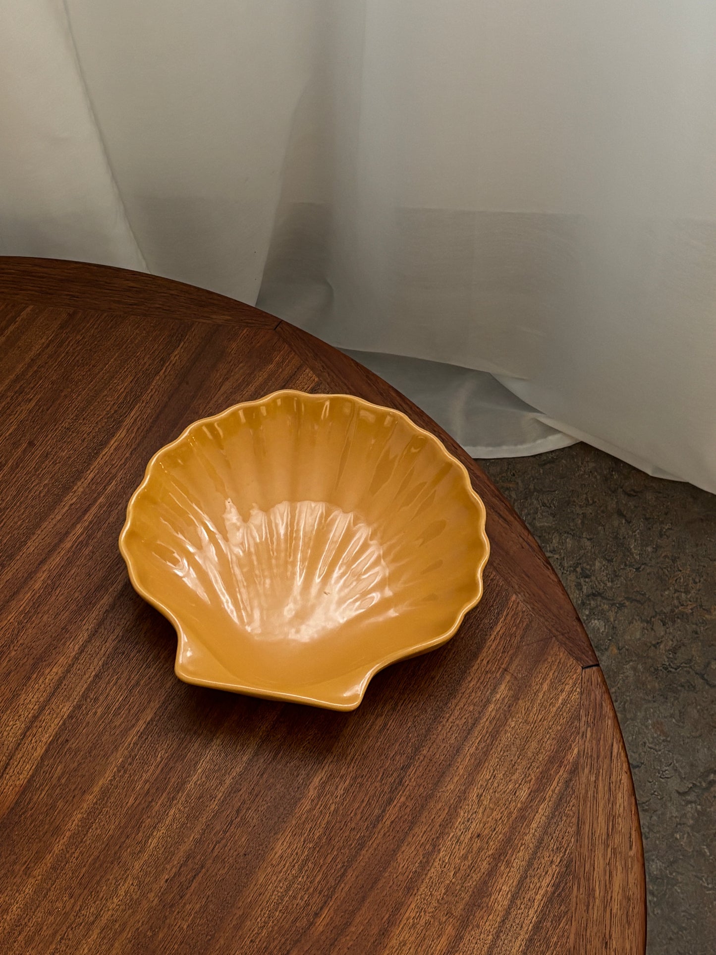 yellow shell dish