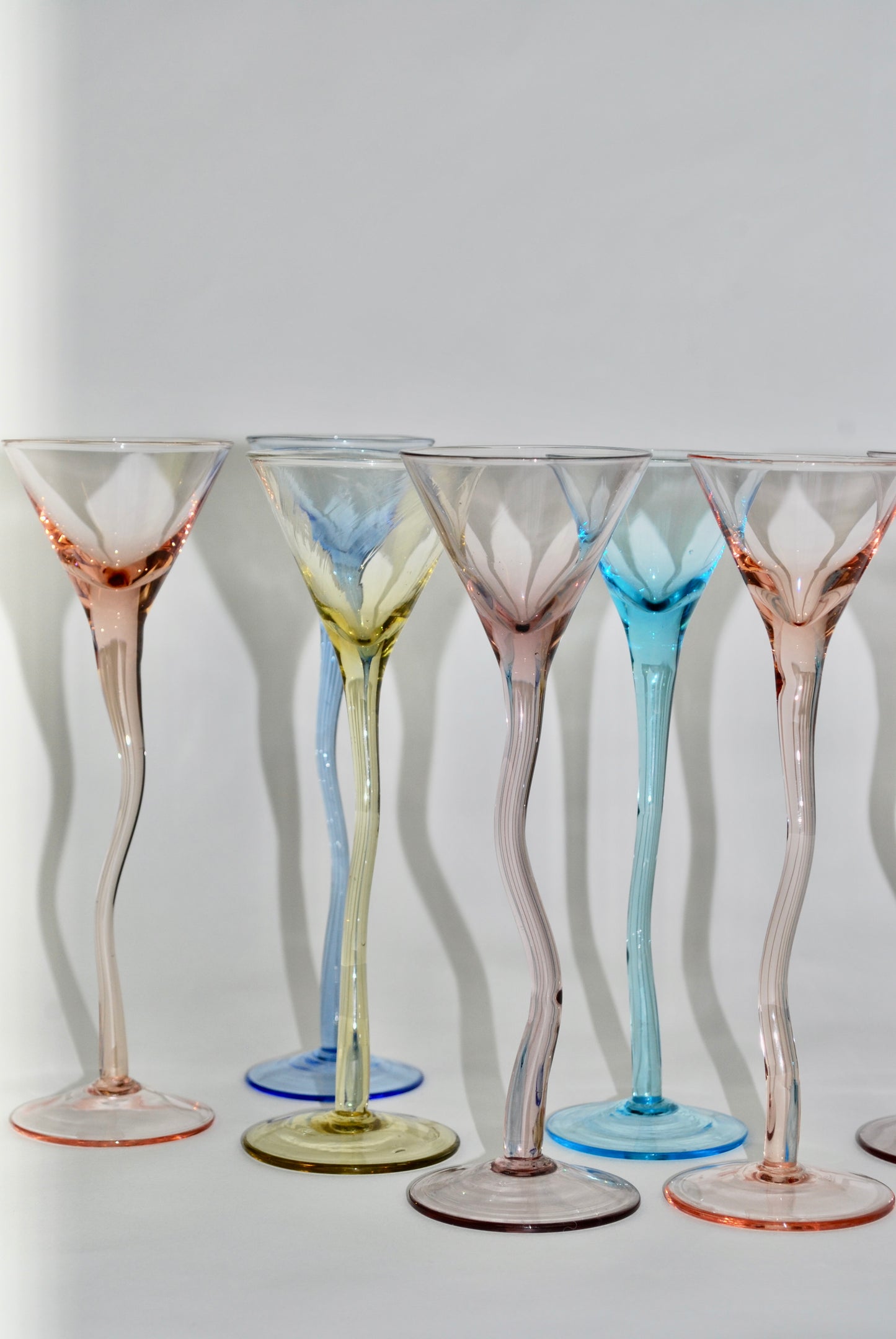 seven dancing liquor glasses