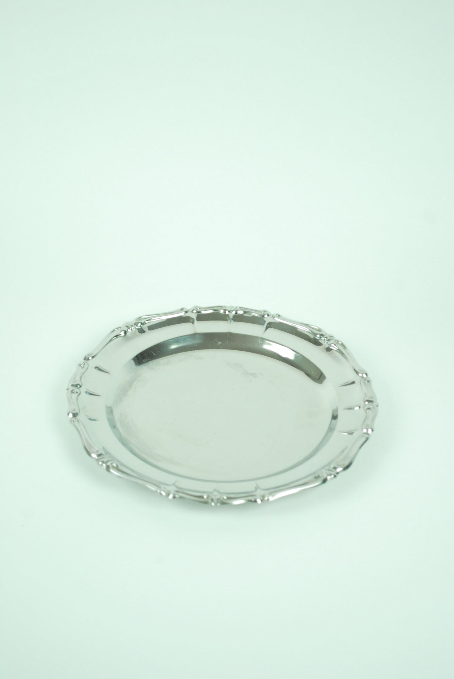 round silver dish