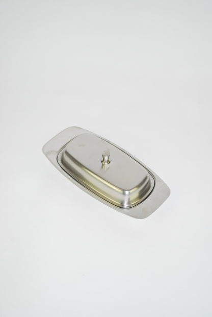 silver butter dish