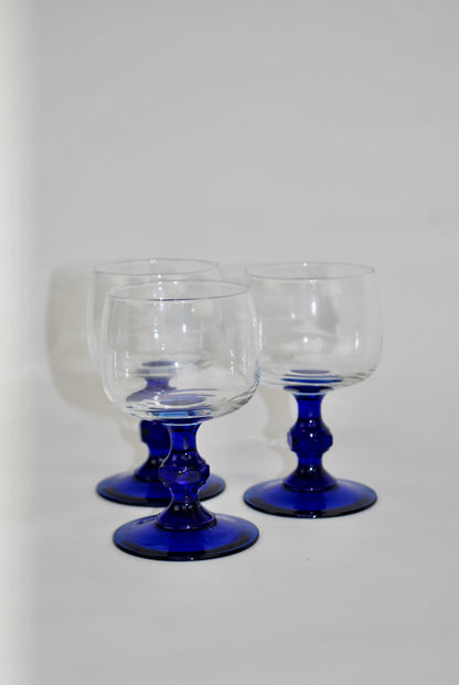 three wineglasses