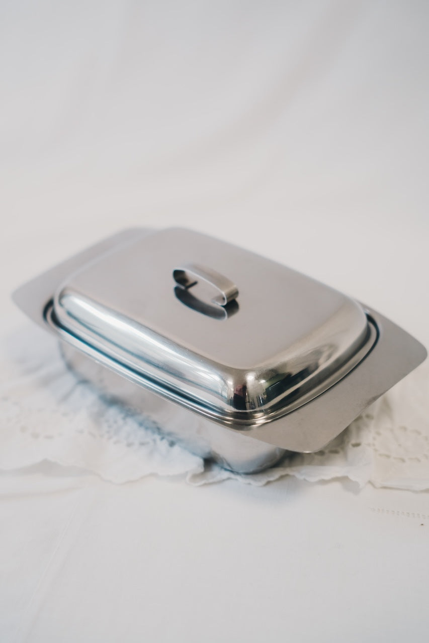 stainless steel butter dish