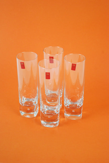 four longdrink glasses