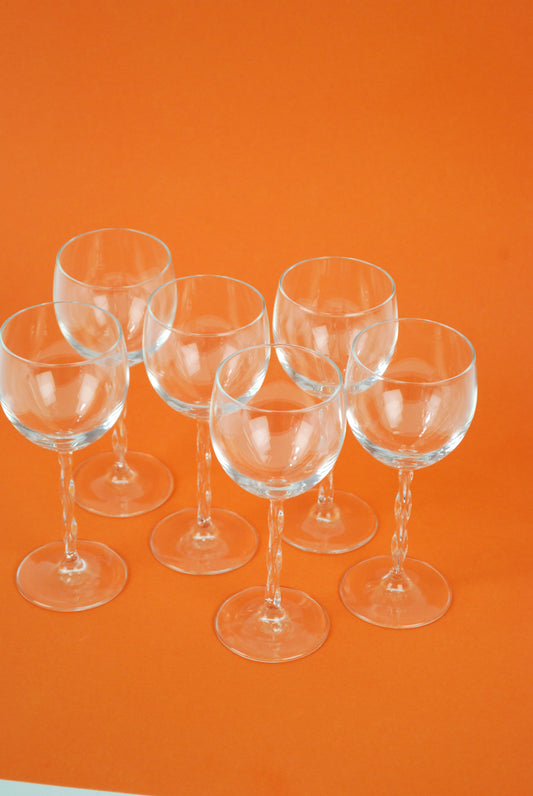 six wineglasses