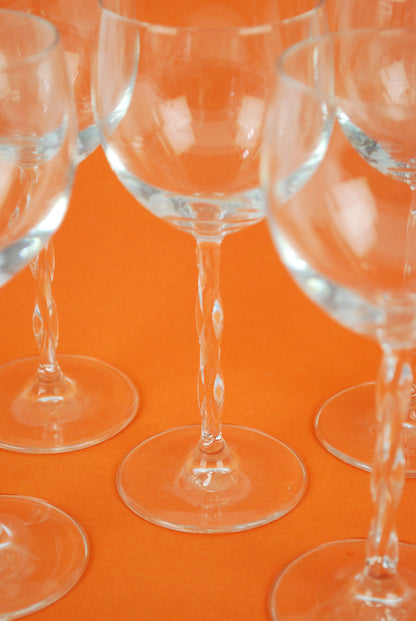 six wineglasses