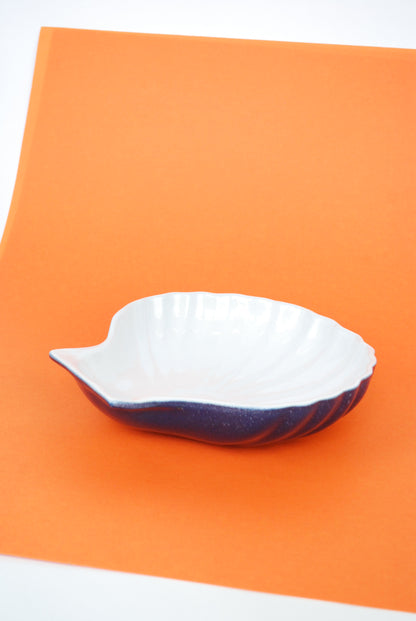 large blue shell serving bowl