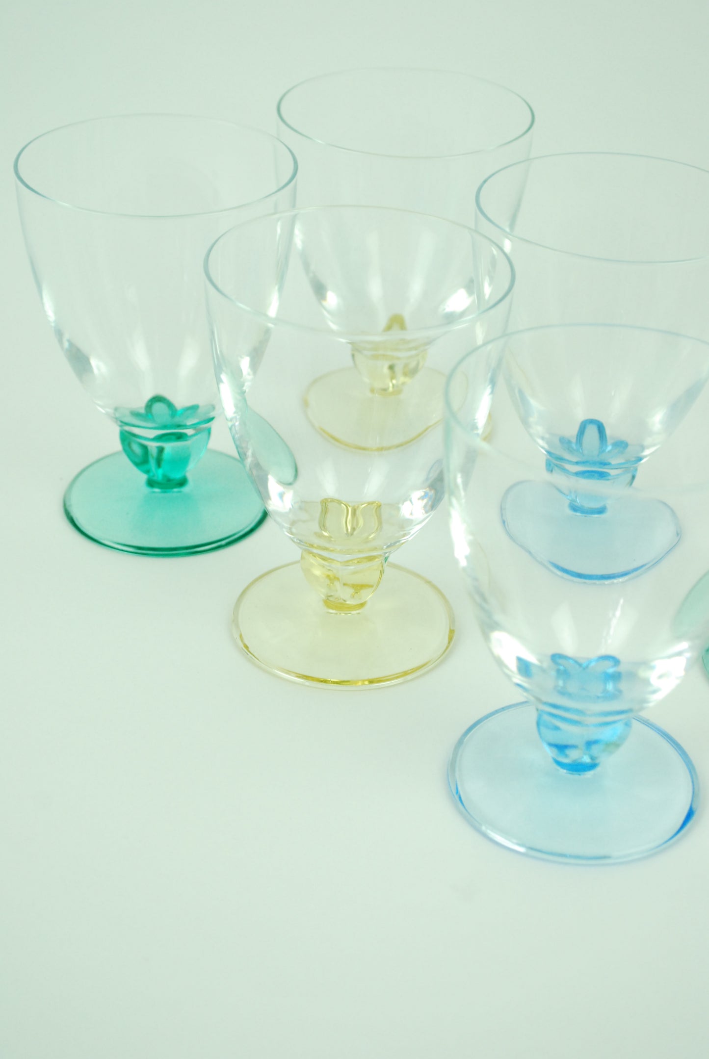 six wineglasses