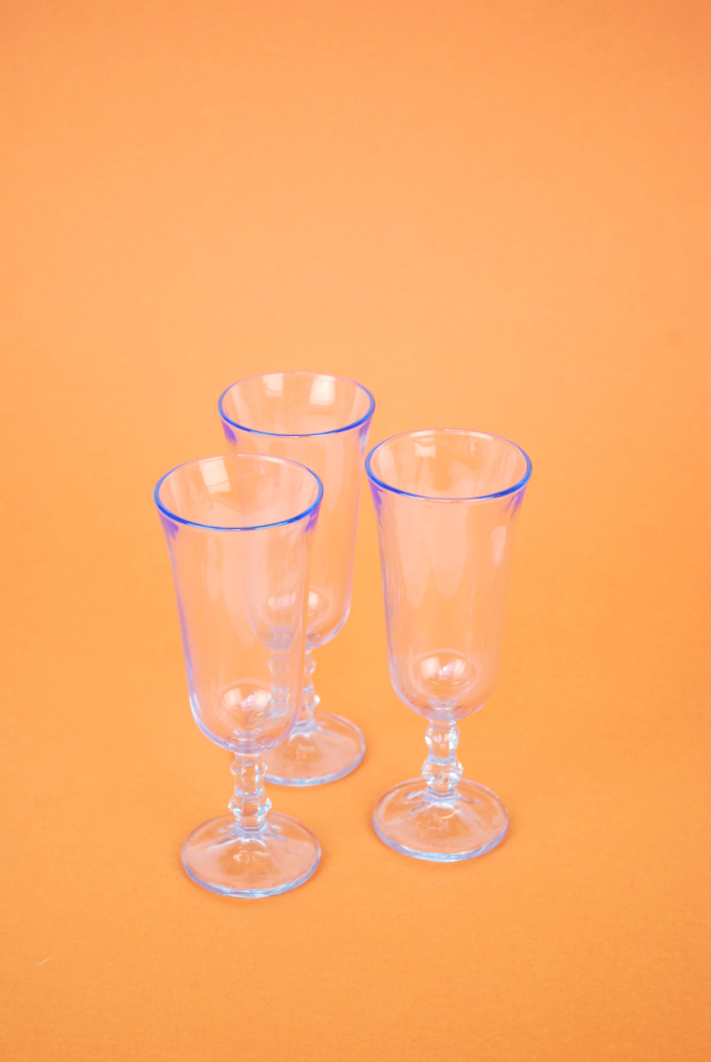 three champagne flute