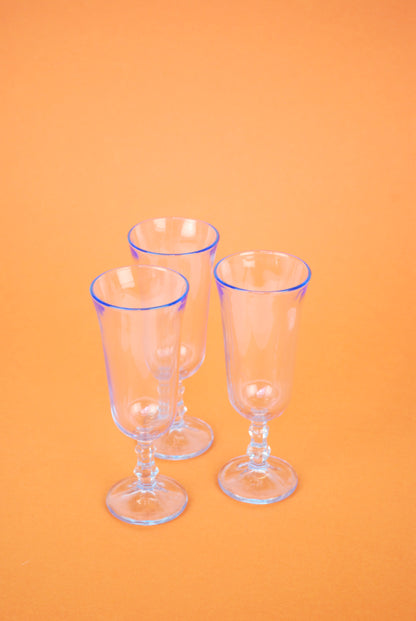 three champagne flutes