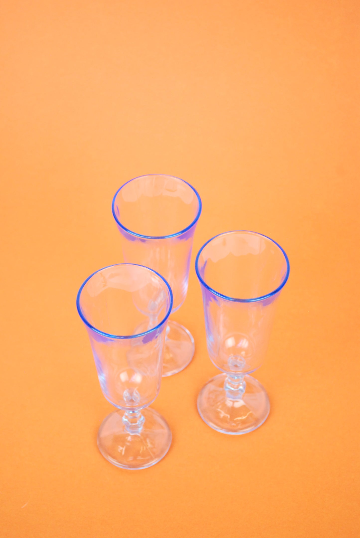 three champagne flute