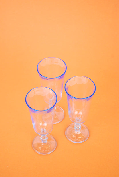 three champagne flute