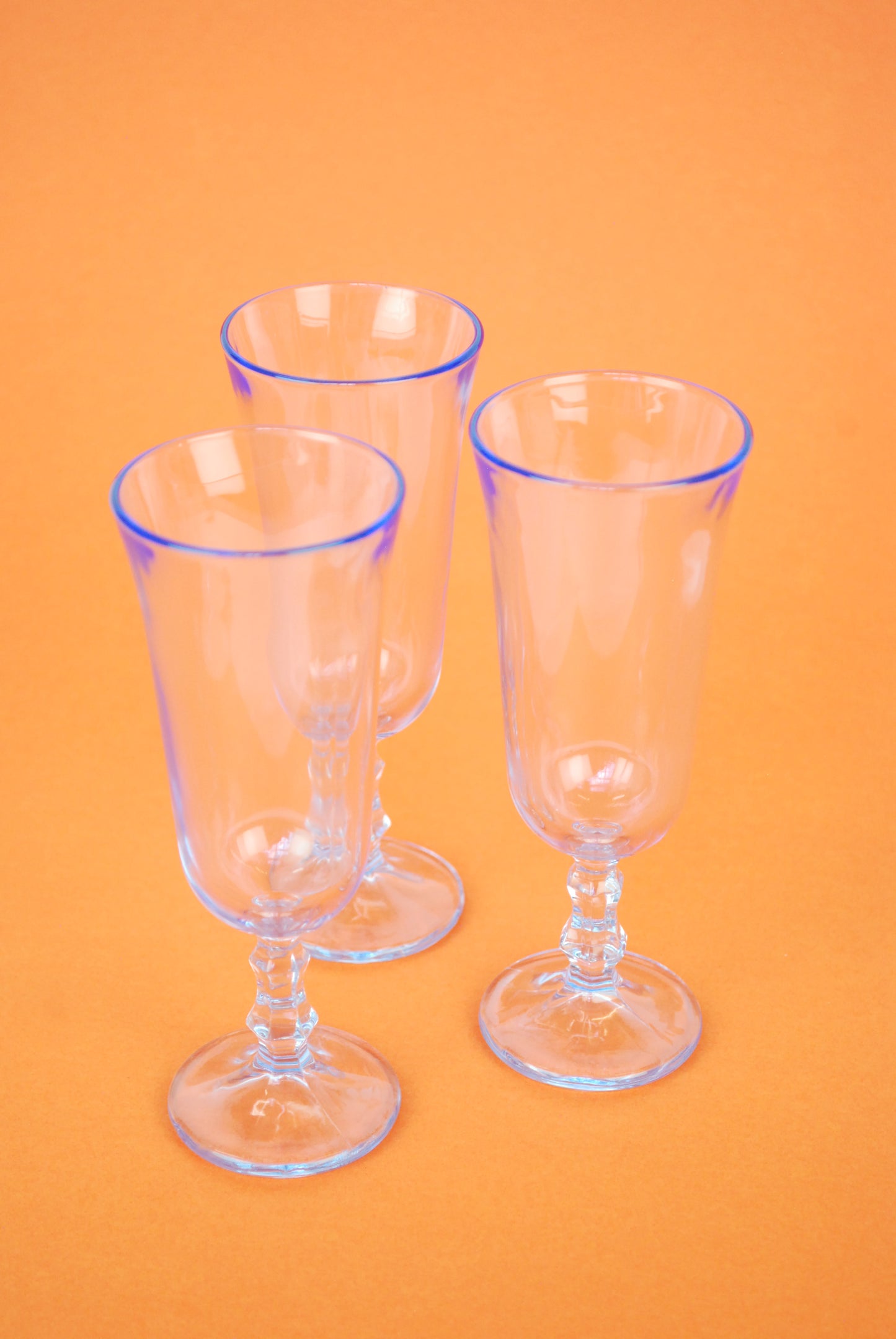 three champagne flute