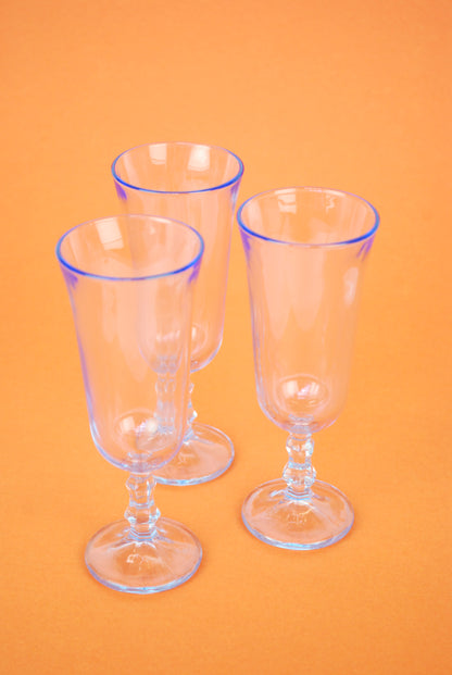 three champagne flute