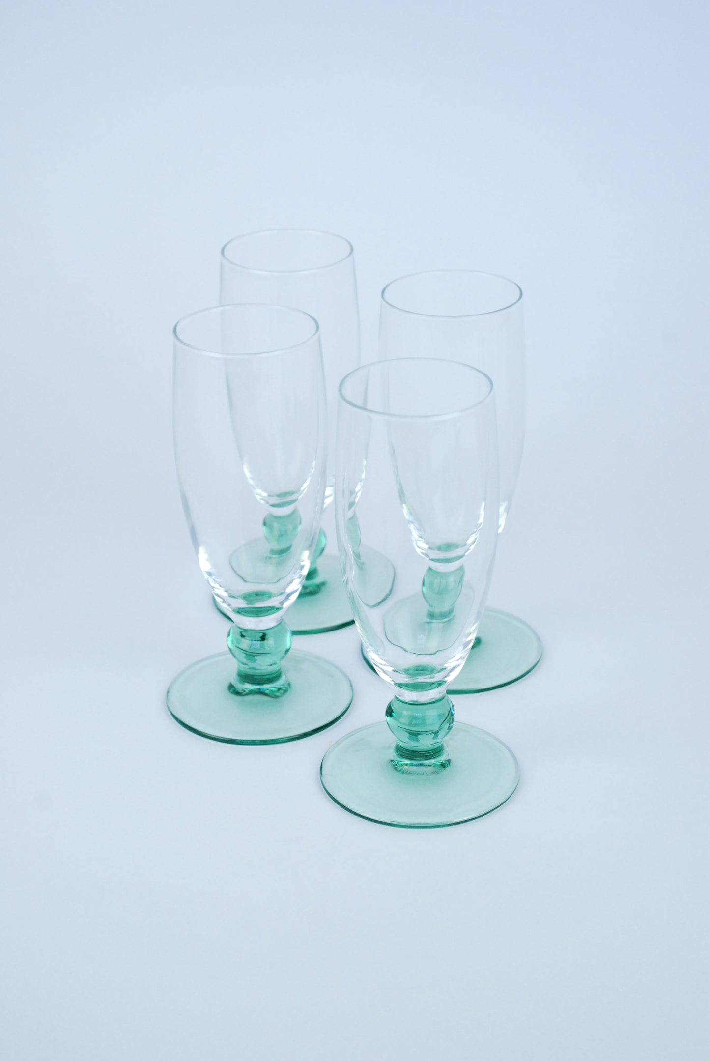 four champagne flutes