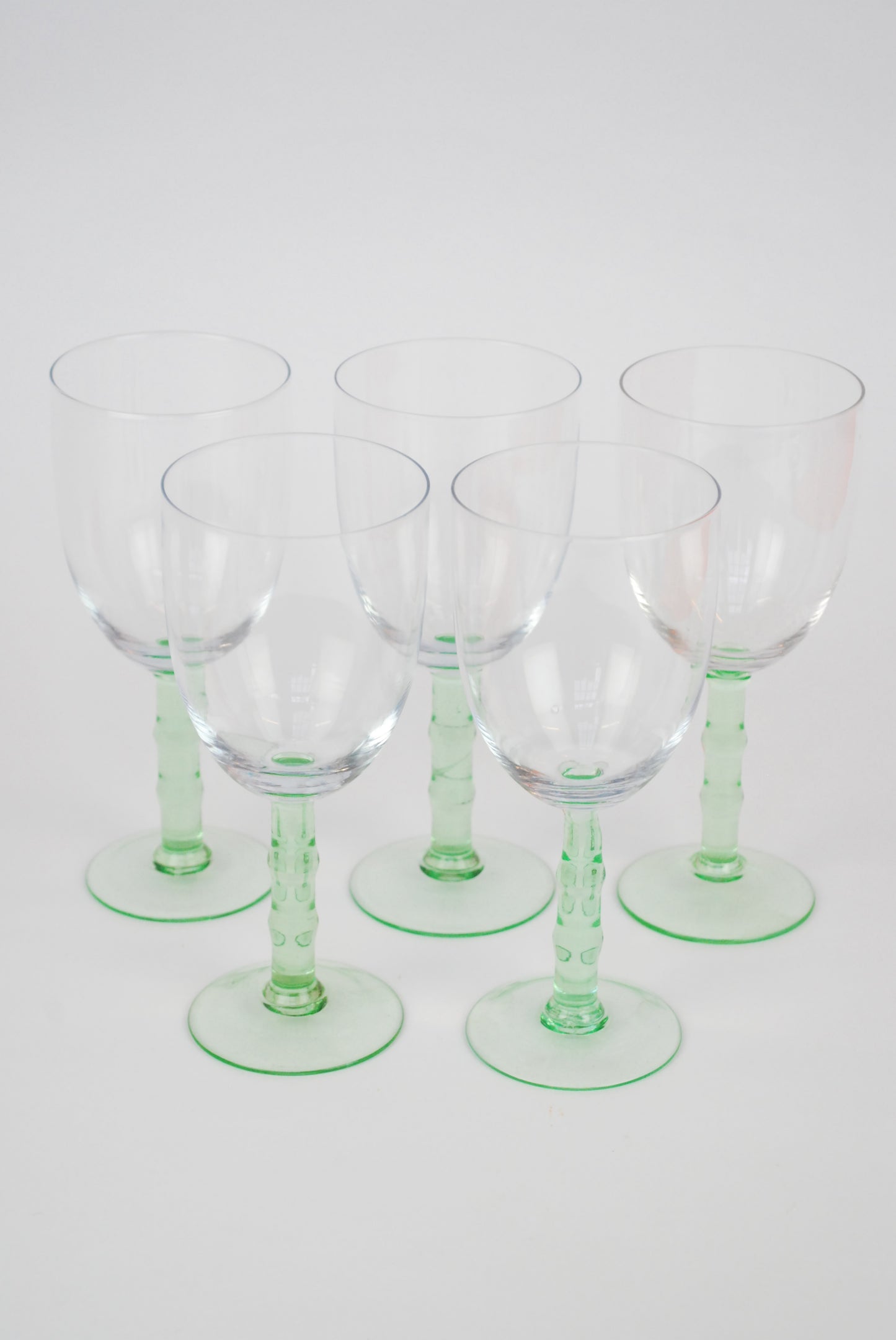 five red wineglasses