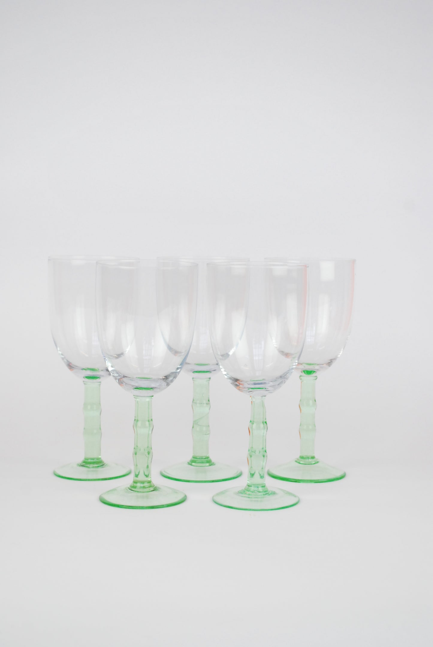 five red wineglasses