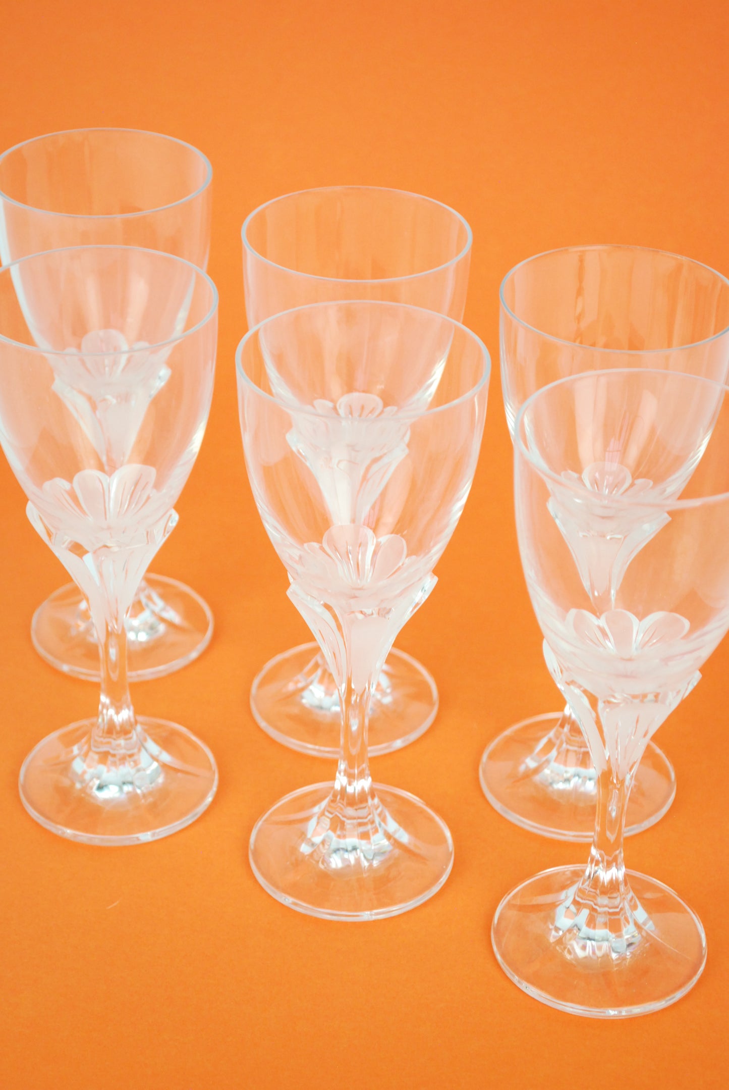 six wineglasses