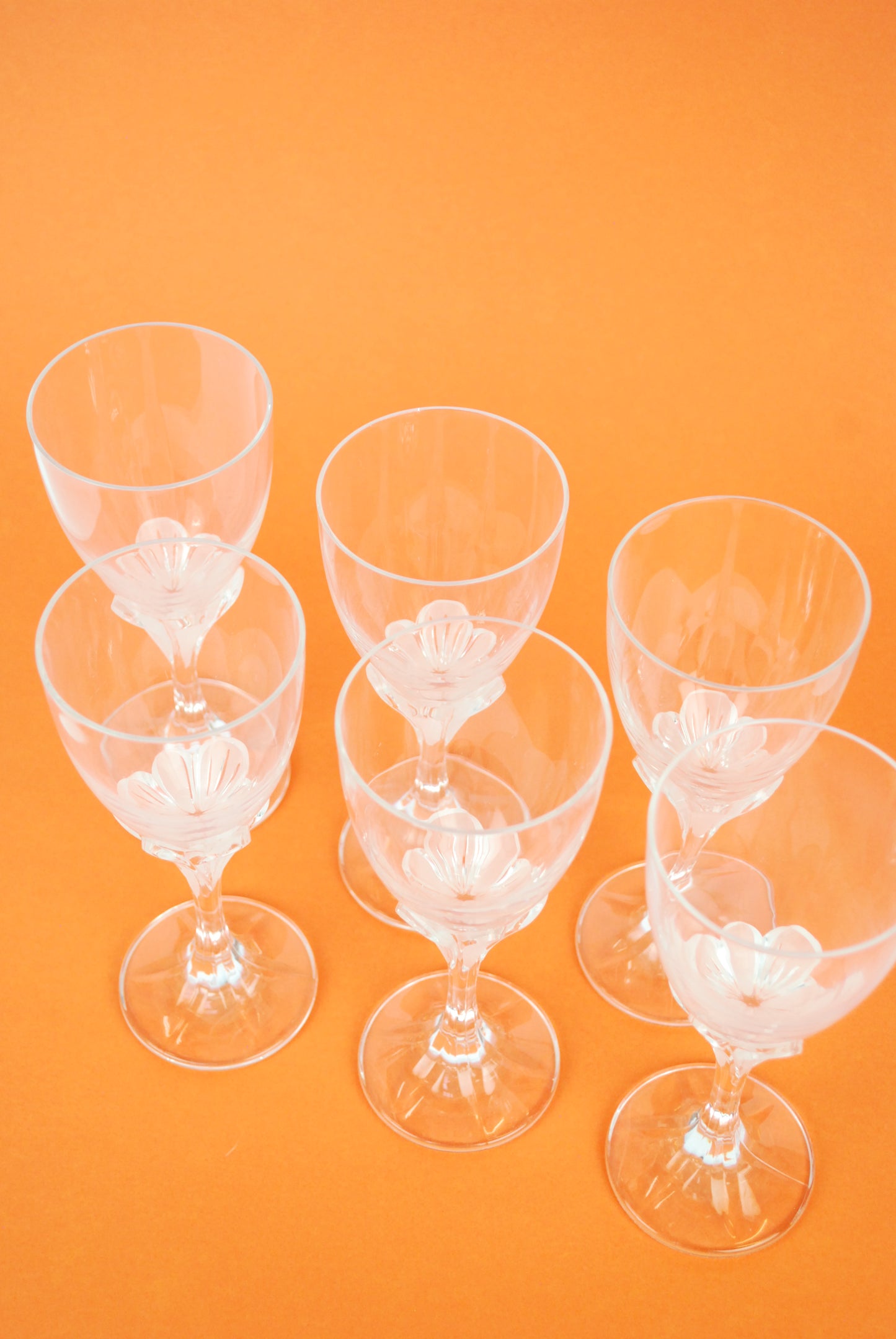 six wineglasses