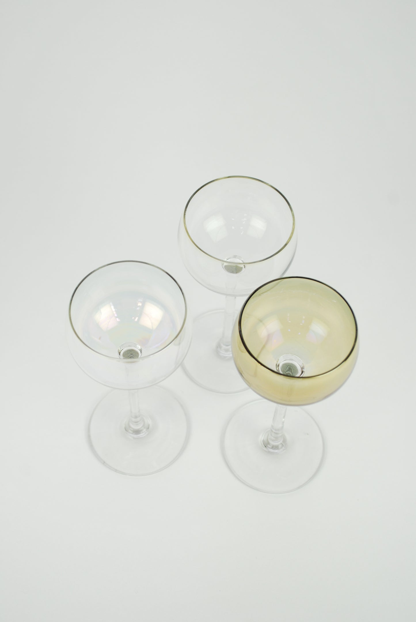 set of three wineglasses