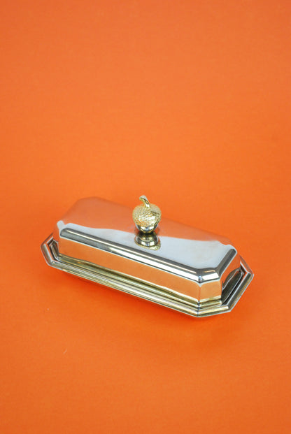 chrome plated butter dish