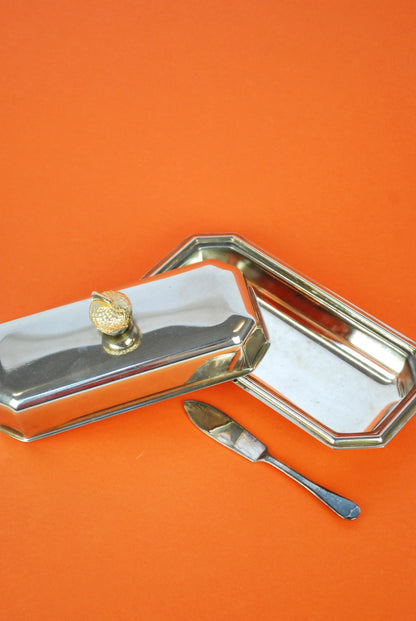 chrome plated butter dish