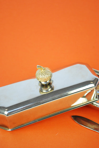 chrome plated butter dish