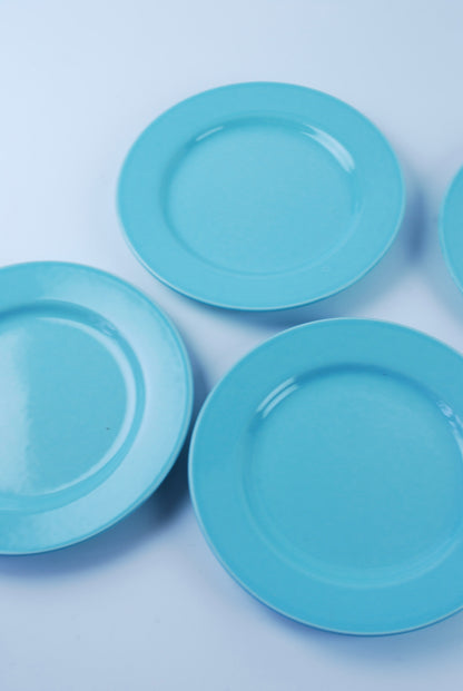 five blue plates