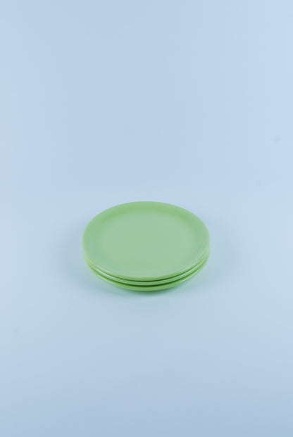 three green plates