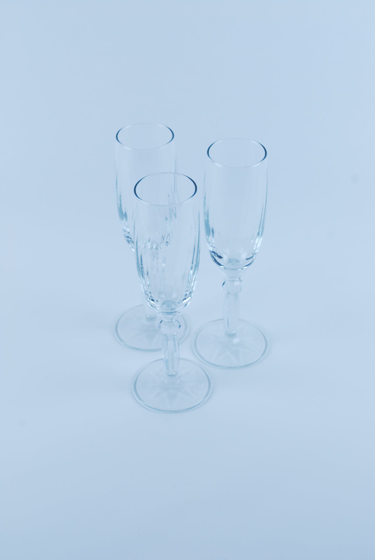 three champagne flutes