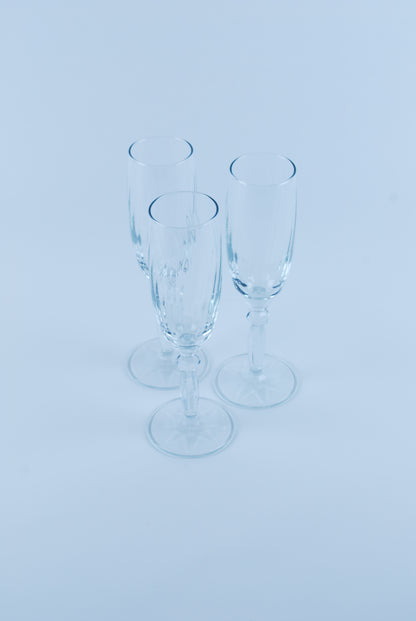 three champagne flutes