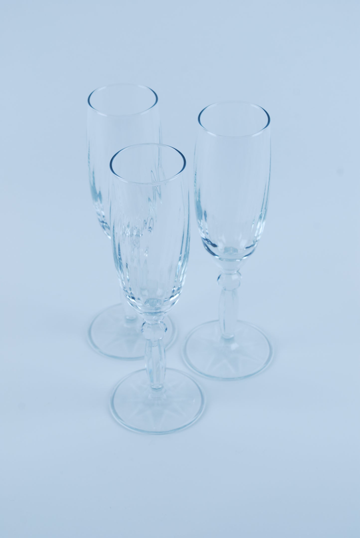 three champagne flutes