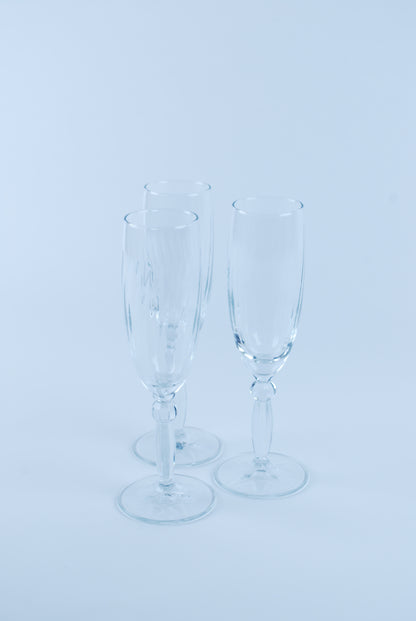 three champagne flutes