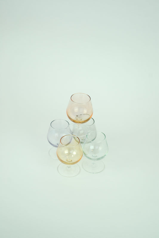 five liquor glasses