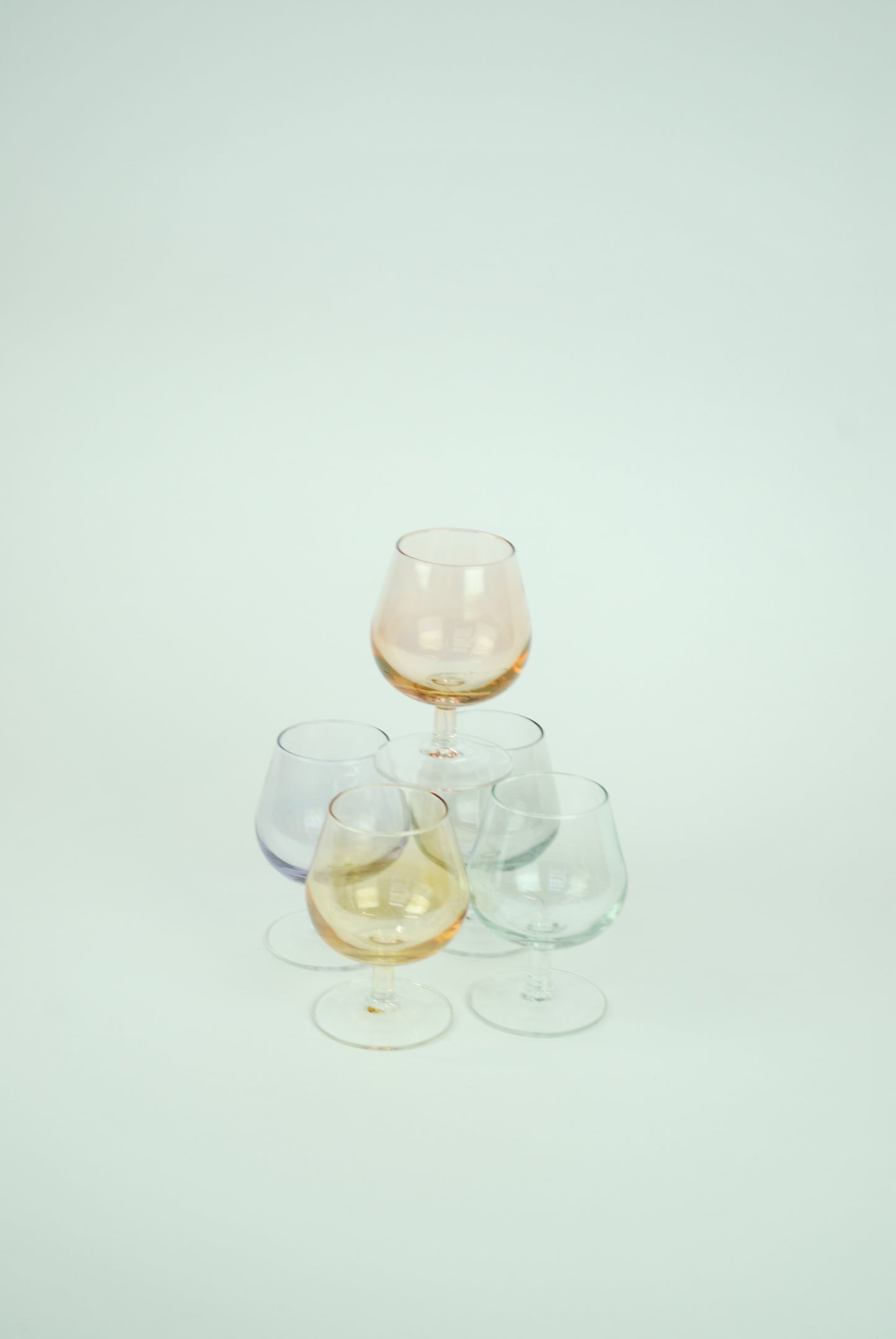 five liquor glasses