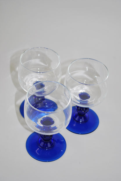 three wineglasses