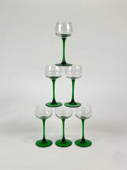 six french wineglasses