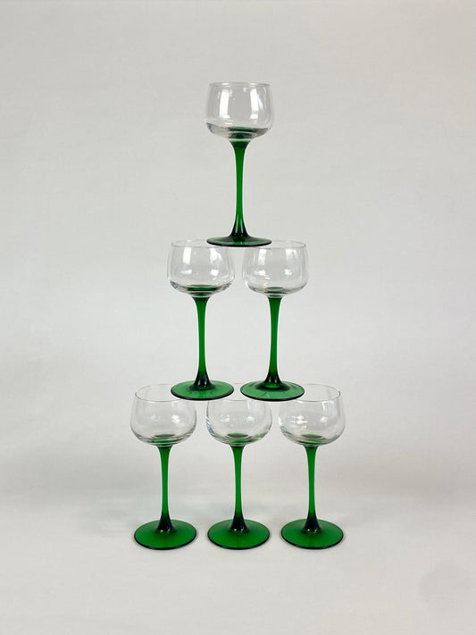 six french wineglasses