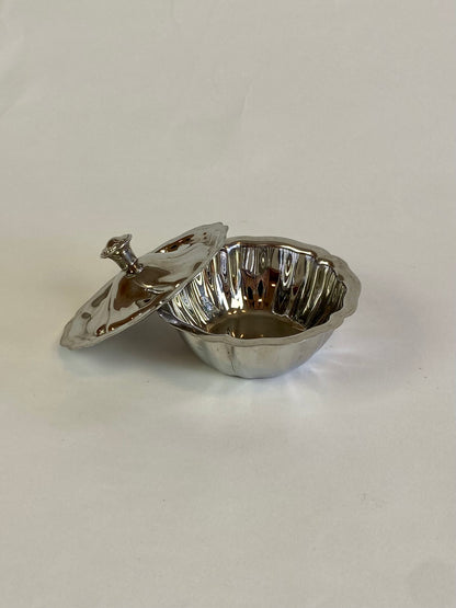 Small silver bowl with lid